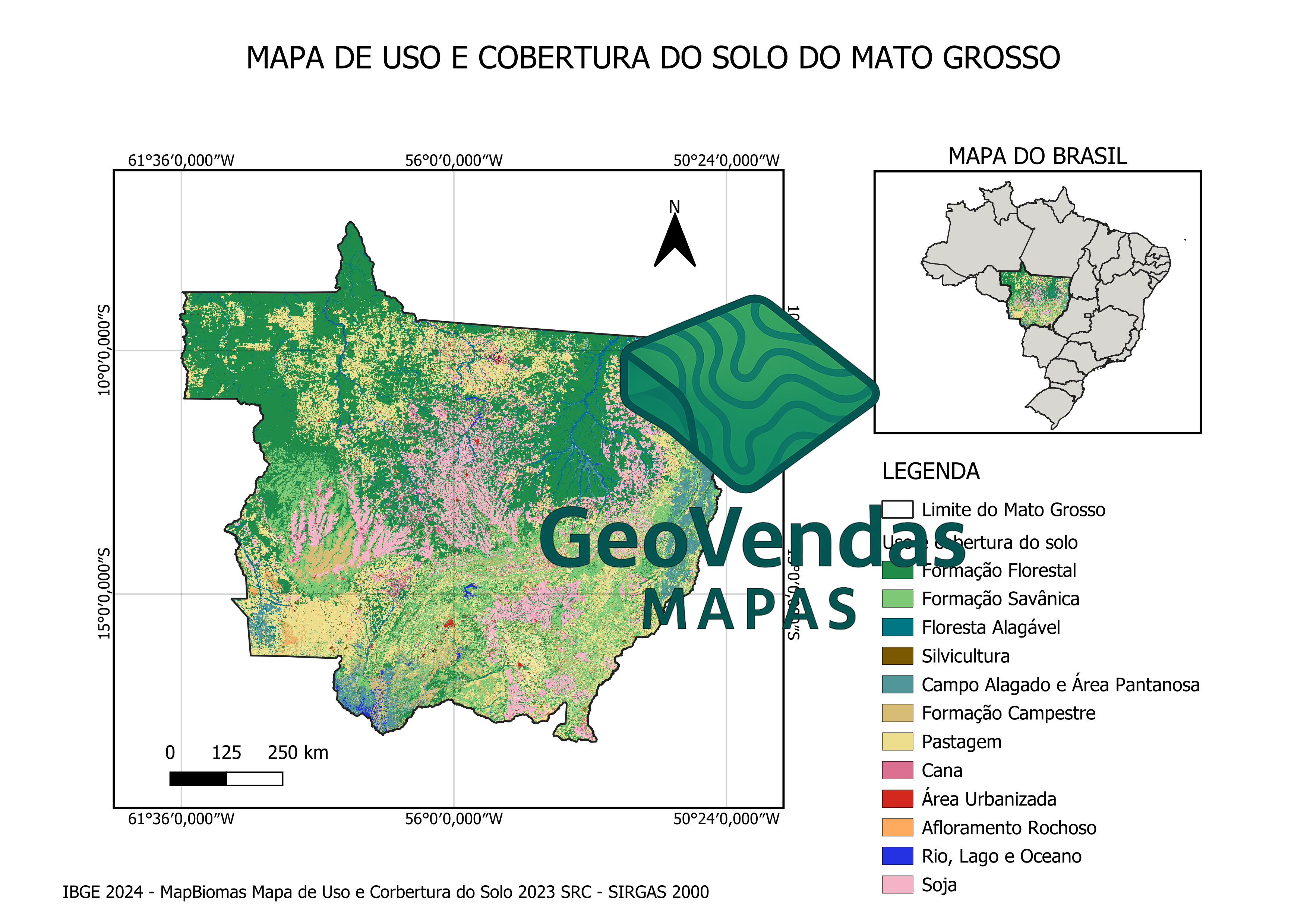 Mapa de Uso e Cobertura do Solo do Mato Grosso